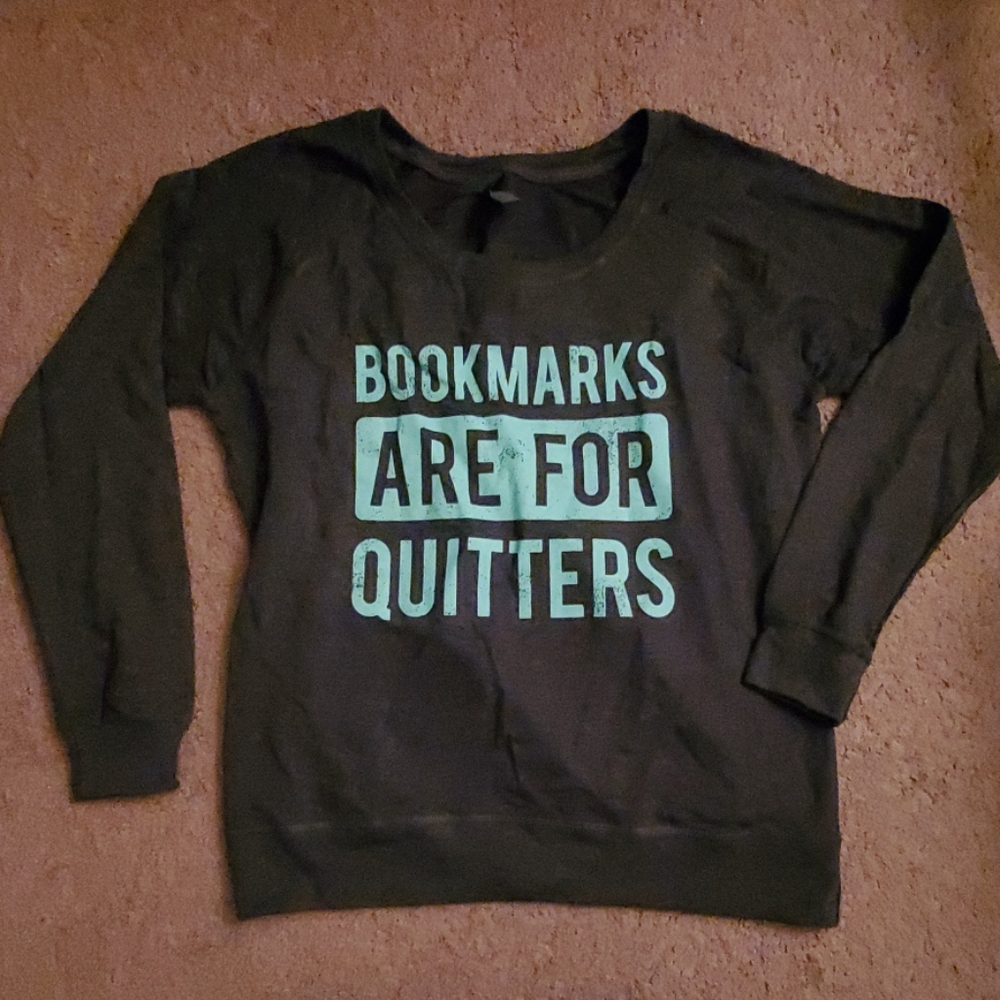 Charcoal 'Bookmarks Are For Quitters' Pullover
